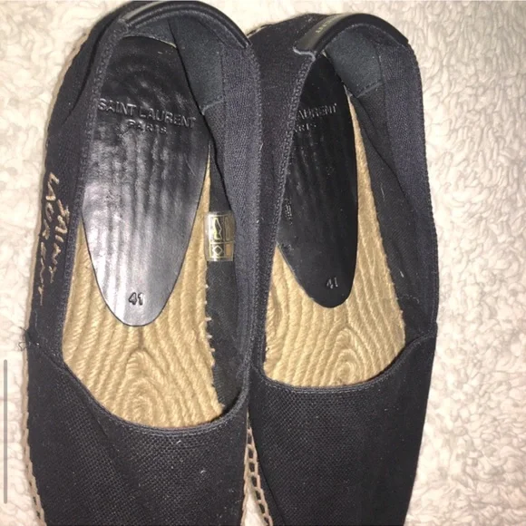 Saint Laurent Embroidered Espadrilles in Black Canvas - Picture 5 of 12